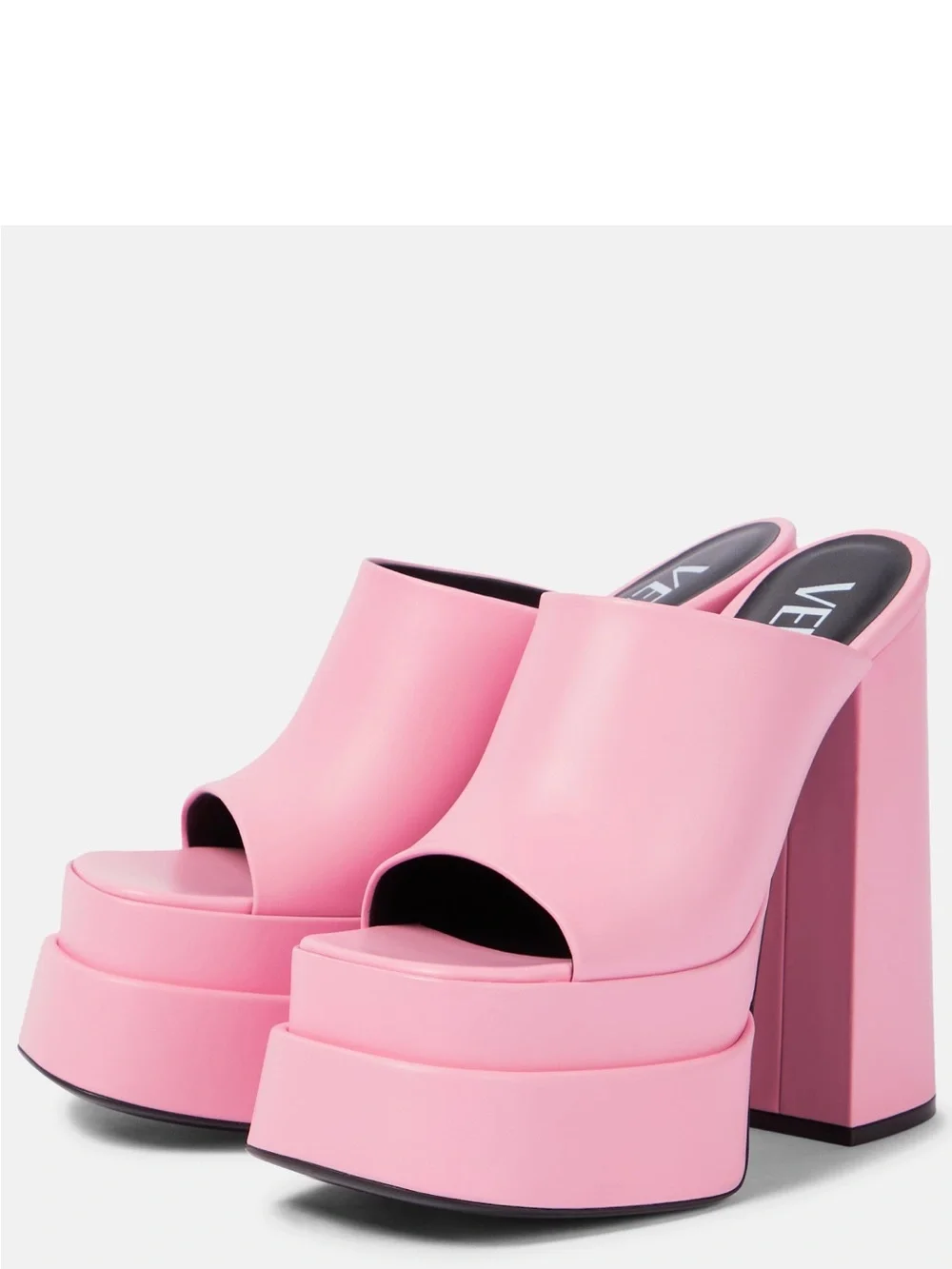 Versace Pink Layered Platform Slide Mules